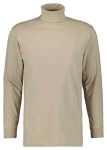 Ragman Long Sleeve Uni Rollneck T-Shirt Single Jersey Beige Melange