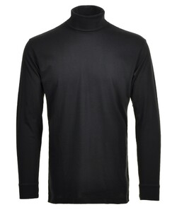 Ragman Long Sleeve Uni Rollneck T-Shirt Single Jersey Black