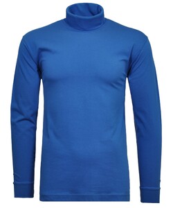 Ragman Long Sleeve Uni Rollneck T-Shirt Single Jersey Blue
