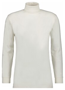 Ragman Long Sleeve Uni Rollneck T-Shirt Single Jersey Ecru