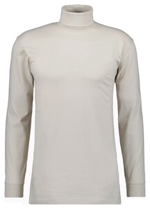 Ragman Long Sleeve Uni Rollneck T-Shirt Single Jersey Light Beige