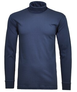 Ragman Long Sleeve Uni Rollneck T-Shirt Single Jersey Night Blue