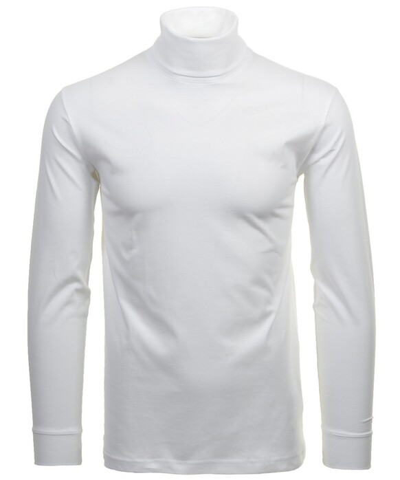 Ragman Long Sleeve Uni Rollneck T-Shirt Single Jersey White