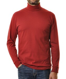 Ragman Long Sleeve Uni Rollneck T-Shirt Single Jersey Wine Red