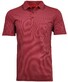 Ragman Minimal Dot Stripe Pattern Softknit Easy Care Poloshirt Red