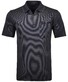 Ragman Minimal Stripe Dot Pattern Zipper Softknit Easy Care Poloshirt Black