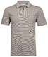 Ragman Minimal Stripe Dot Pattern Zipper Softknit Easy Care Poloshirt Ecru