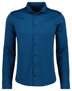 Ragman Modern Flannel Finish Uni Color Soft Knit Shirt Dark Evening Blue