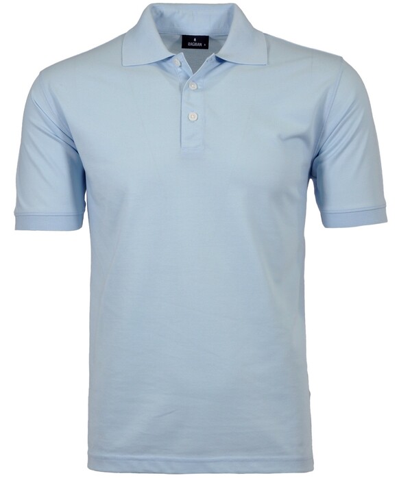 Ragman Pique Poloshirt Uni No Logo Light Blue