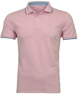 Ragman Pique Uni Tipping Keep Dry Finish Poloshirt Pink