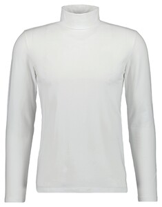 Ragman Rollneck Jersey Long Sleeve Cotton Subtle Stretch Body Fit T-Shirt White