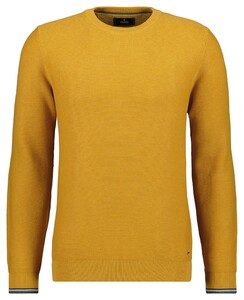 Ragman Round Neck Fine Texture Cotton Knit Pullover Pumpkin