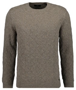 Ragman Round Neck Texture Knit Trui Macchiato