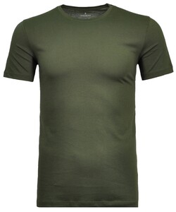 Ragman Round Neck Uni Bodyfit T-Shirt Donker Groen