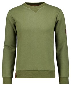 Ragman Round Neck Uni Color Sweat Trui Donker Groen