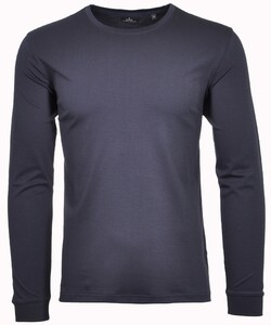 Ragman Round Neck Uni Jersey Longsleeve Luxury Pima Cotton T-Shirt Dark Evening Blue