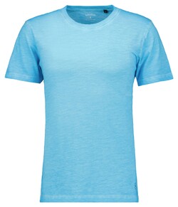 Ragman Slub Woven Jersey Crew Neck Melange T-Shirt Amparo Blue