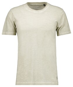 Ragman Slub Woven Jersey Crew Neck Melange T-Shirt Light Grey