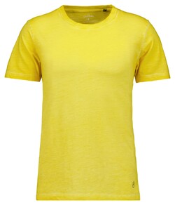 Ragman Slub Woven Jersey Crew Neck Melange T-Shirt Sun Yellow