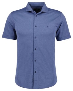 Ragman Soft Knit Easy Care Short Sleeve Solid Color Overhemd Blue Turquoise