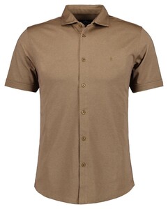 Ragman Soft Knit Easy Care Short Sleeve Solid Color Overhemd Chestnut