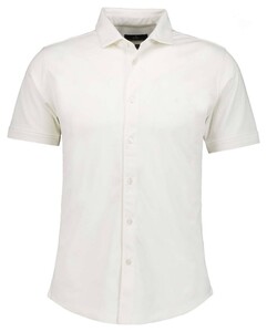 Ragman Soft Knit Easy Care Short Sleeve Solid Color Overhemd Ecru