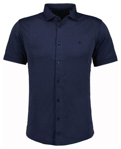 Ragman Soft Knit Easy Care Short Sleeve Solid Color Overhemd Marine