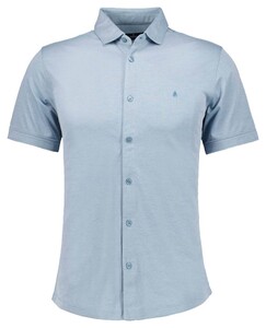 Ragman Soft Knit Easy Care Short Sleeve Solid Color Overhemd Mint Blue