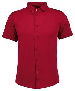 Ragman Soft Knit Easy Care Short Sleeve Solid Color Shirt Strawberry