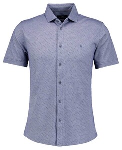 Ragman Soft Knit Fine Polka Dot Pima Cotton Fabric Mix Overhemd Duivenblauw