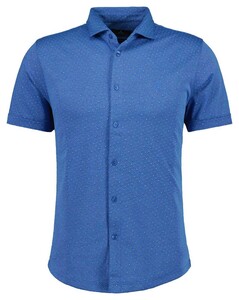 Ragman Soft Knit Fine Polka Dot Pima Cotton Fabric Mix Shirt Aqua