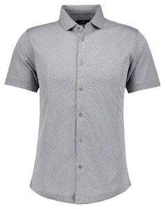 Ragman Soft Knit Fine Polka Dot Pima Cotton Fabric Mix Shirt Silver Grey