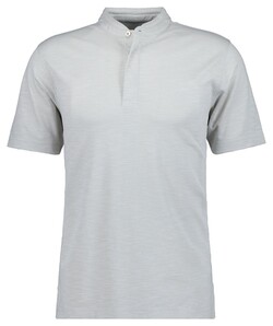 Ragman Soft Knit Flame Design Stand Up Collar Polo Ecru