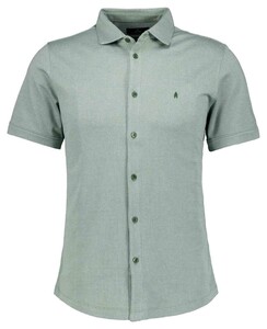 Ragman Soft Knit Minimal Jacquard Pattern Easy Care Kent Collar Overhemd Mint