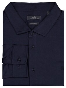 Ragman Soft Knit Uni Color Easy Care Overhemd Marine