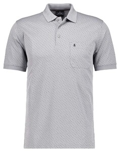 Ragman Softknit Allover Dot Pattern Polo Zilvergrijs