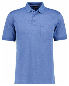 Ragman Softknit Allover Dot Pattern Poloshirt Aqua