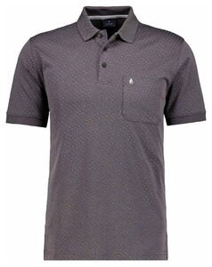 Ragman Softknit Allover Dot Pattern Poloshirt Slate