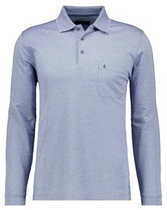 Ragman Softknit Easy Care Mini Jacquard Design Polo Duivenblauw