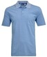 Ragman Softknit Fine Stripe Easy Care Poloshirt Light Blue Melange