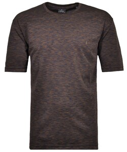 Ragman Softknit Flame Optics Stripe Pattern T-Shirt Blauw Melange