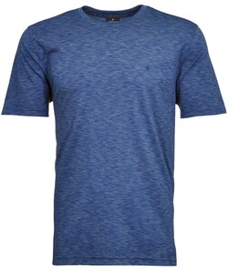 Ragman Softknit Flame Optics Stripe Pattern T-Shirt Blue Melange