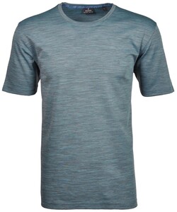 Ragman Softknit Flame Optics Stripe Pattern T-Shirt Bluegrey