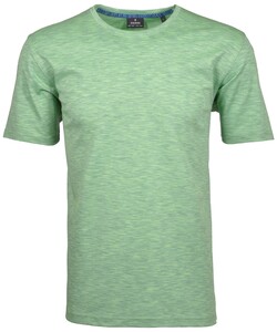 Ragman Softknit Flame Optics Stripe Pattern T-Shirt Green-Beige
