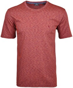 Ragman Softknit Flame Optics Stripe Pattern T-Shirt Red