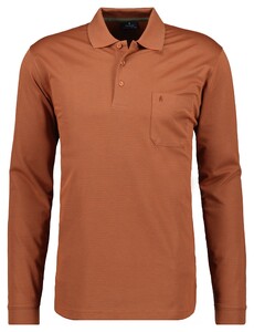 Ragman Softknit Polo Fineline Poloshirt Pumpkin Orange