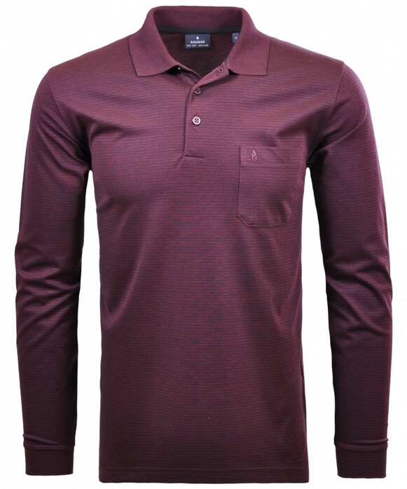 Ragman Softknit Polo Fineline Terra Red