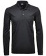 Ragman Softknit Polo Longsleeve Uni Breast Pocket Poloshirt Black