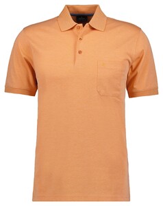 Ragman Softknit Poloshirt Breast Pocket Pima Cotton Mix Apricot Orange