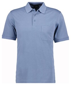Ragman Softknit Poloshirt Breast Pocket Pima Cotton Mix Bluegrey